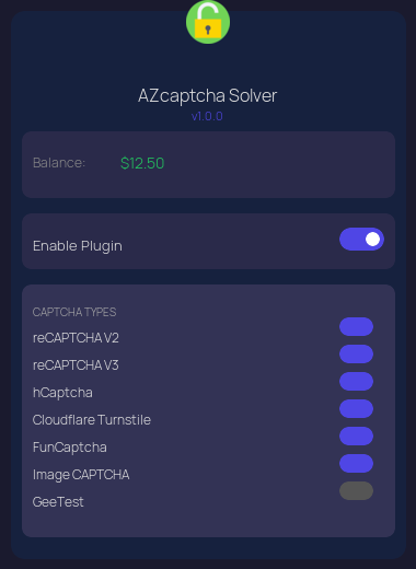 AZcaptcha Browser Extension